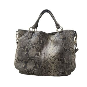 G.I.L.I. Roma Snake Print Italian Leather Women's Crossbody Bag Purse